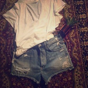 NWT A Gold E Parker Vintage Loose Cut Off Shorts
